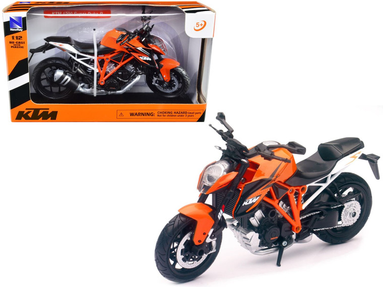 KTM 1290 Super Duke R Motorcycle Orange 1/12 Diecast Model by New Ray F977-57653