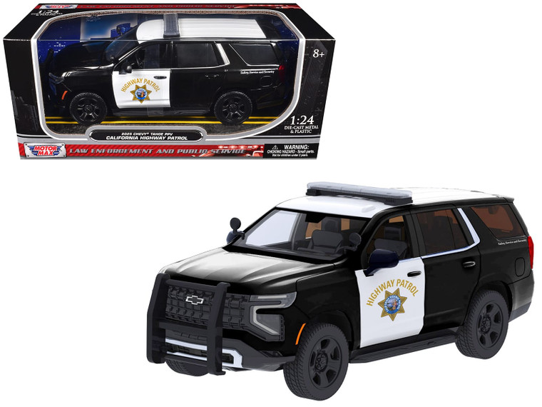 2025 Chevrolet Tahoe Police Pursuit Vehicle "California Highway Patrol" Black and White "Law Enforc F977-76645