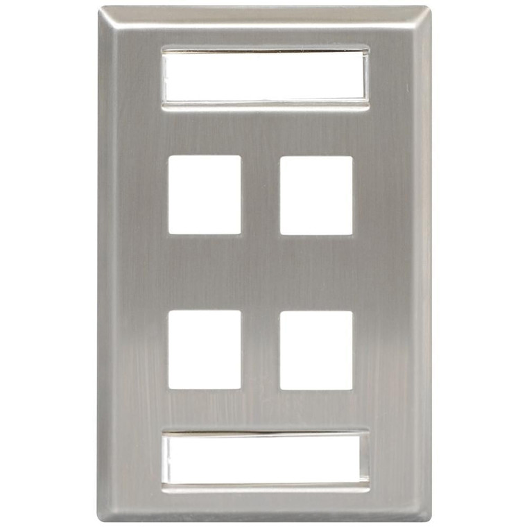 Faceplate id stainless 1-gang 4-port C403-TDICC-IC107S04SS