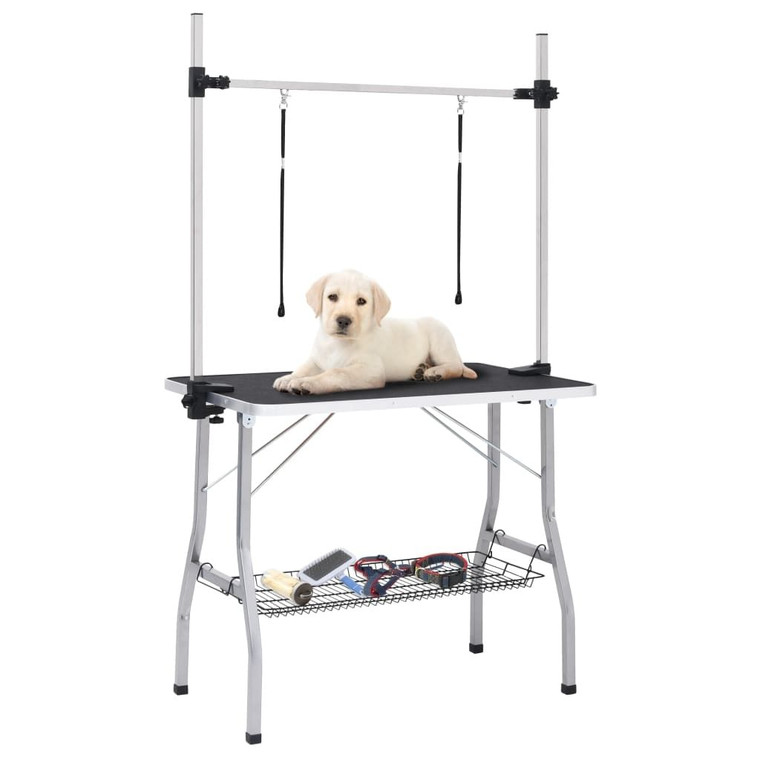  Dog Grooming Table Black Stainless Steel Medium Foldable A949-171069