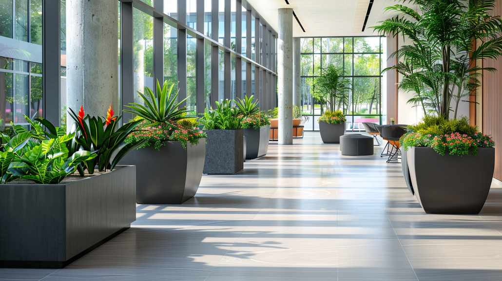How Fiberglass Planters Enhance Corporate Office Interiors