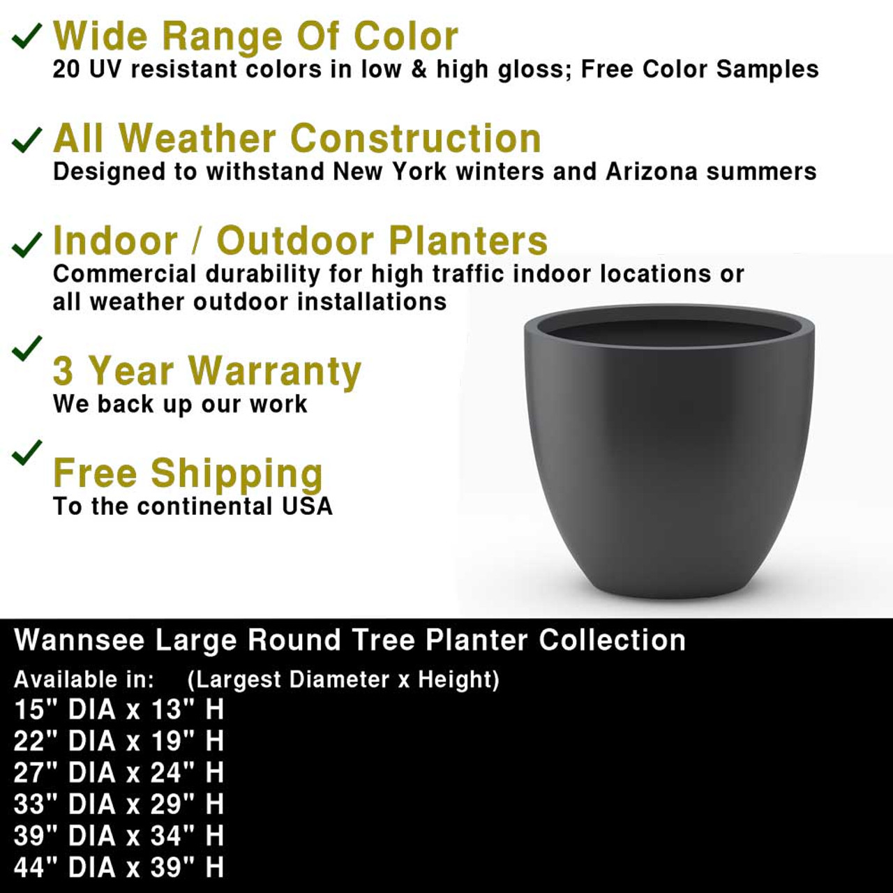 Tree Planters, Large Round Planter