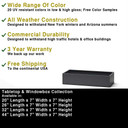 Dimensions and product details chart for Tabletop fiberglass windowbox planter collection