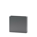 Rectangular Amesbury tall narrow planter box in matte charcoal fiberglass finish