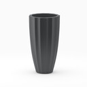 San Jose tall fluted fiberglass planter pot in matte charcoal finish