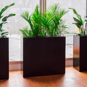 Potsdam large rectangular fiberglass planter box in matte black finish