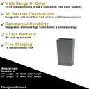 Dimension diagram showing measurements for Amsterdam Tapered Rectangular Planter