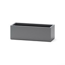 Low Profile 12-inch tall rectangular fiberglass planter box in matte charcoal finish