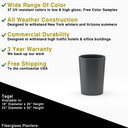 Dimension and spec sheet diagram for Tegel Tapered Round Planter Pot
