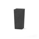Noble Tapered Planter with rectangular form and narrow base in charcoal finish