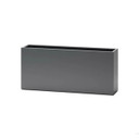 Rectangular modular 12-inch wide planter box in matte charcoal fiberglass finish