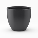Wannsee large round fiberglass tree planter in matte black finish