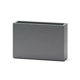 Rectangular Milano narrow fiberglass planter box in matte charcoal finish
