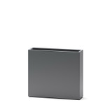 Rectangular Amesbury tall narrow planter box in matte charcoal fiberglass finish