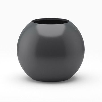 Charcoal Gray Globe Spherical Planter Pot on white background