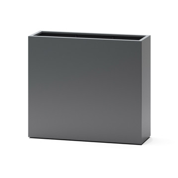 Rectangular Perth tall planter box in matte charcoal fiberglass finish