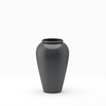 Black Bara Jar Tall Classic Vase Planter isolated on white background