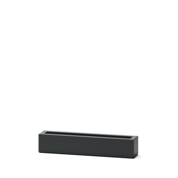 Modern rectangular Salon Window Box Planter cutout view in black
