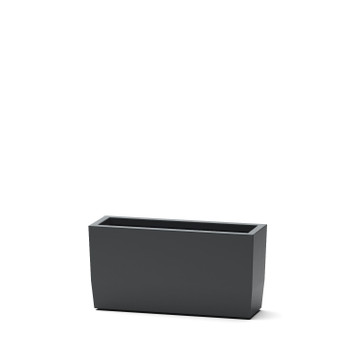 Panama tapered rectangular fiberglass planter box in matte charcoal finish