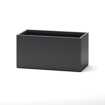 Rectangular Brisbane extra large planter box in matte charcoal fiberglass finish