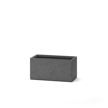 Sheridan Low Rectangle Planter in charcoal gray finish with wide, low-profile shape