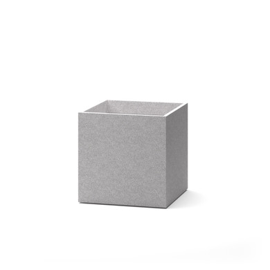Walden Cube Planter in light concrete finish with sharp square edges