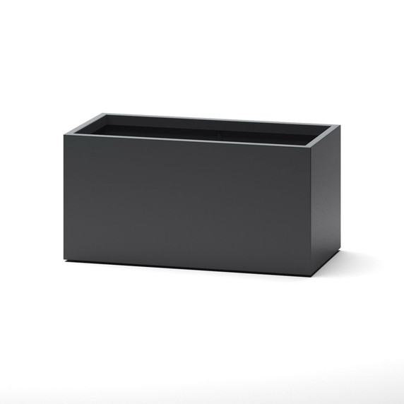 Rectangular Brisbane extra large planter box in matte charcoal fiberglass finish