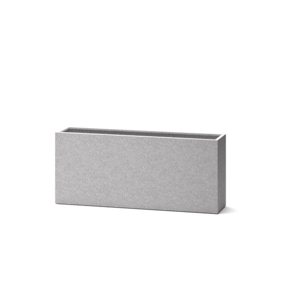 Light concrete finish Old Elm Large Rectangle Planter on white background