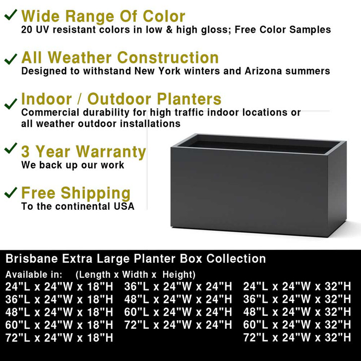 Brisbane Extra Large Planter Boxes Pots Planters & More