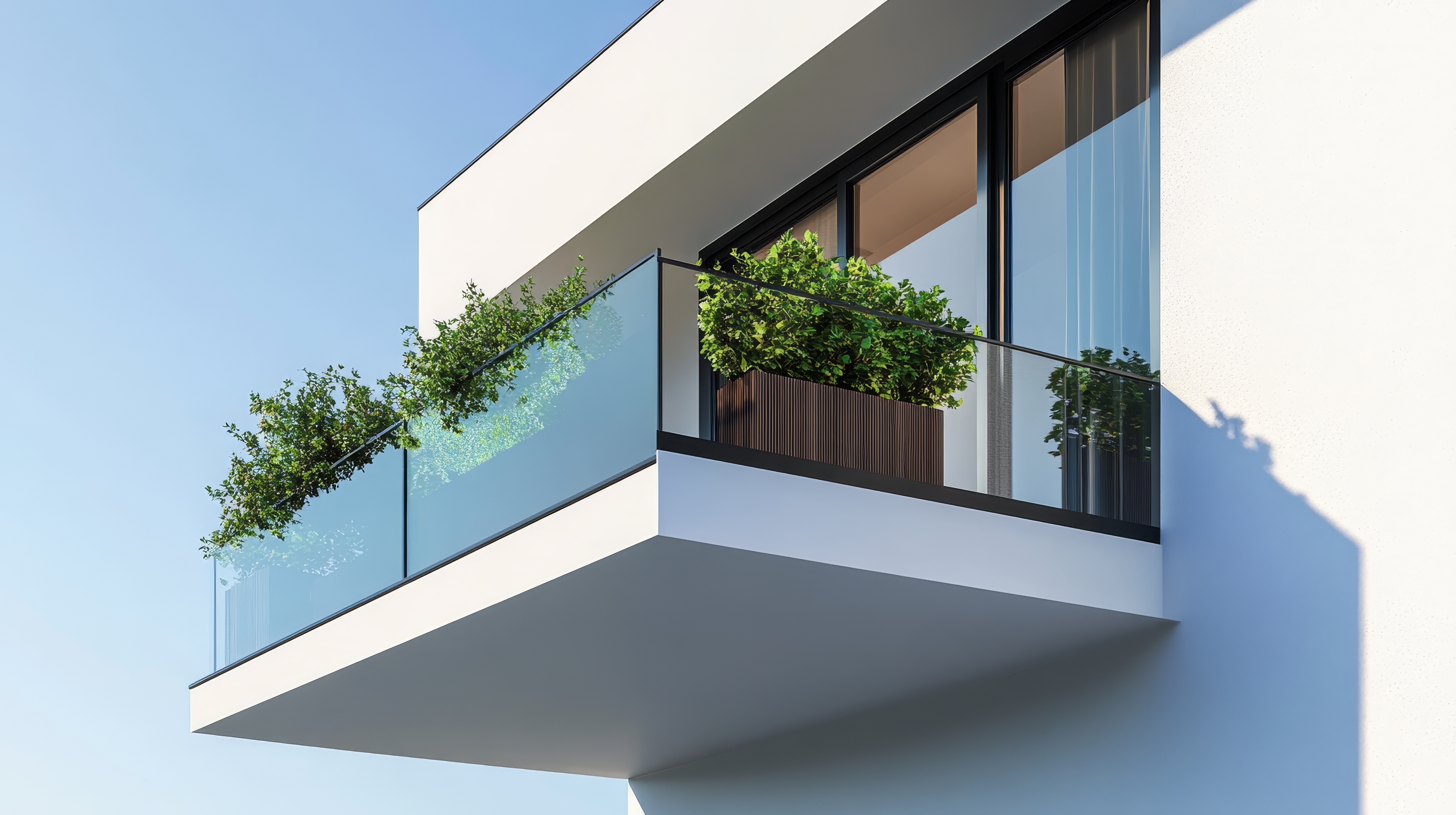 Modern balcony design with planters