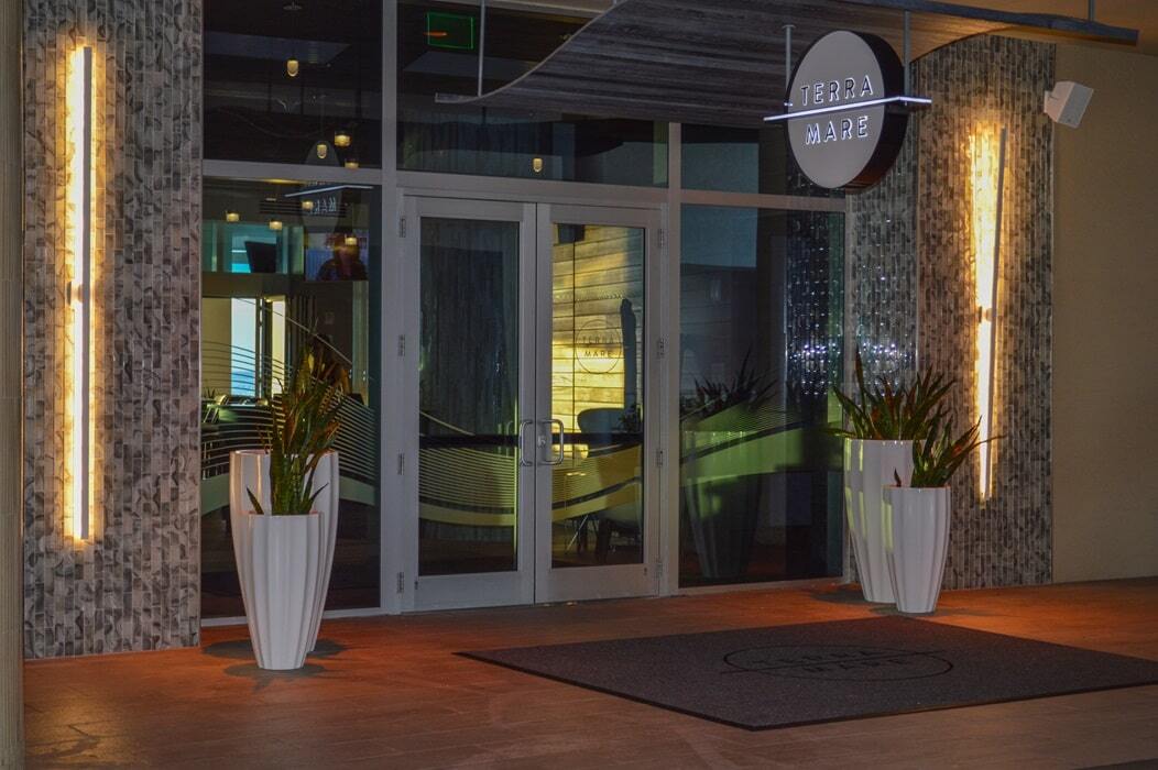 Planters in front of Restaurant