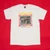 100% Cotton White T-shirt with screen printed design on front of a vintage photograph of a bodega by Justo A. Martí with custom illustrations by Alyssa Monet