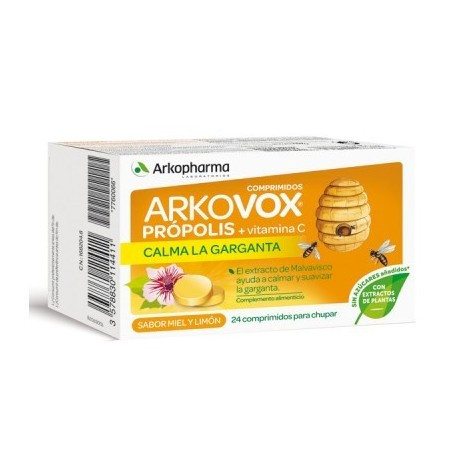 Arkovox propolis + vitamina c 24 comprimidos miel y limón