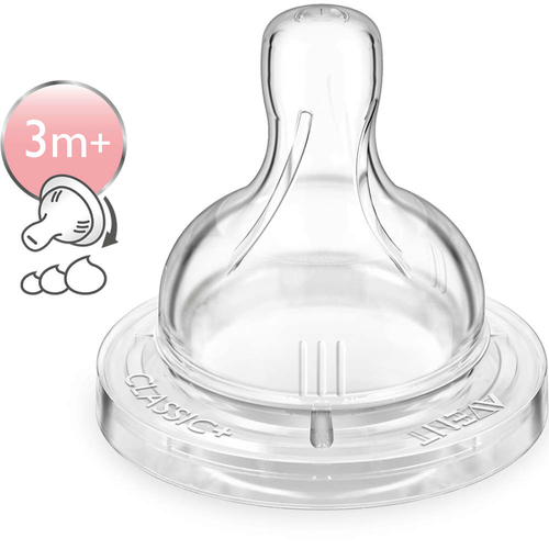 Avent tetina natural de flujo medio con 3 agujeros-2 UDS