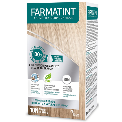 Farmatint nueva fórmula tinte natural. 10n rubio platino