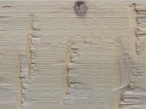 Closeup of Heavy Hand Hewn Natural Wood Beam
