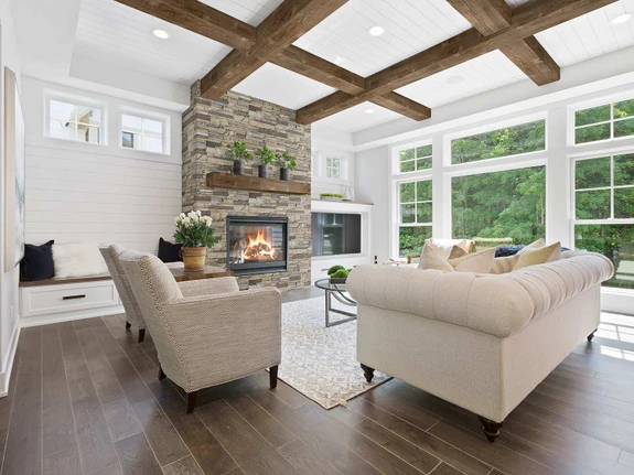 Barnboard Natural Wood Beams in Burnished Cocoa
