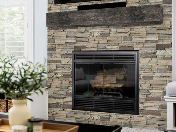 Barnboard Natural Wood Beams in Smolder Gray