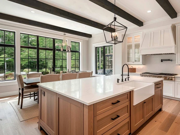 Smooth Natural Wood Beams in Ember
