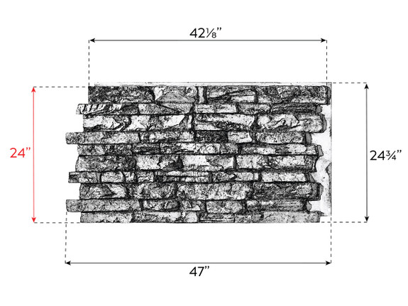 Detailed dimensions of Billings Dry Stack Faux Stone Wall Panel