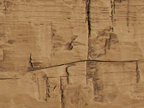 Old Tuscan Faux Wood Mantel for sale, showcasing distressed look with axe marks