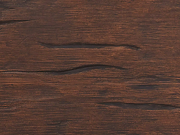 Closeup of Hewn Faux Wood Mantel