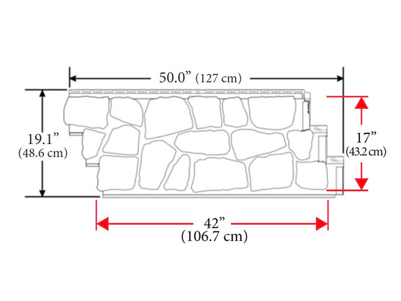 Dimensions of NovikStone FS Field Stone Panel