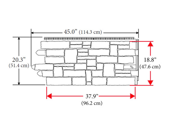 Dimensions of NovikStone SK Stacked Stone Panel