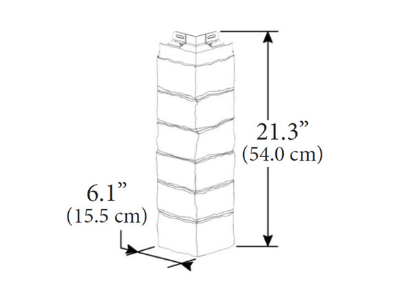 Dimensions of NovikStone SK Stacked Stone Corner