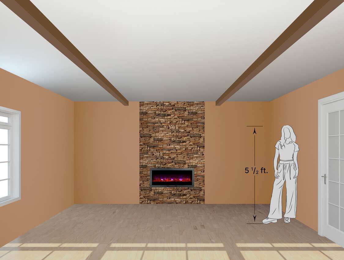 Rendered Image presenting 9ft high ceiling with 2 8"x8" beams installed.