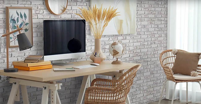 How to Enhance Your Home Office with Faux Brick