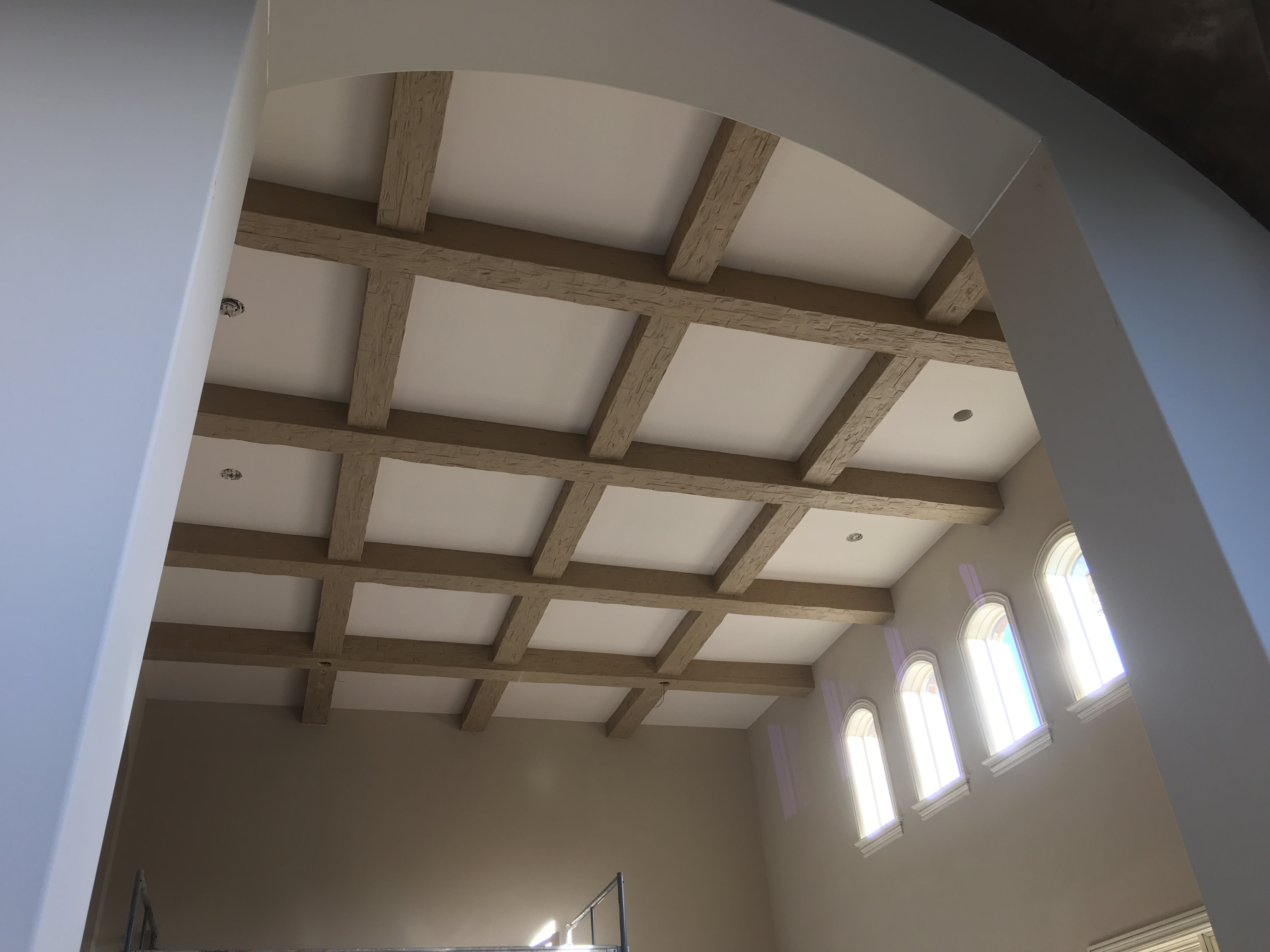 Coffered faux beam design