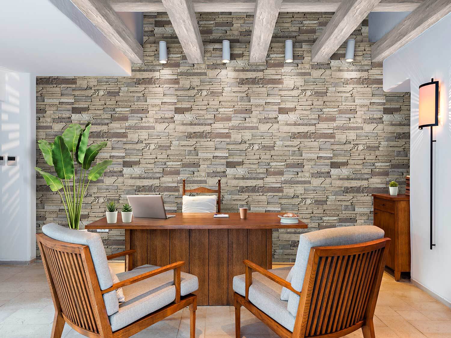 Kentucky Dry Stack Faux Stone Wall Panels in Beach Bluff