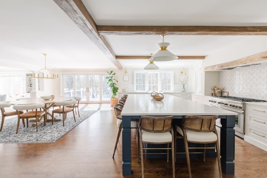 Heavy Hand Hewn Natural Wood Beam in Smolder Gray.